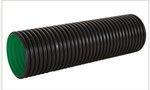 PP K2-KAN DN/ID 300x6000 SN8 culvert pipe, socket-less, corrugated, 2-layer, without gasket, black color (with green inner layer)